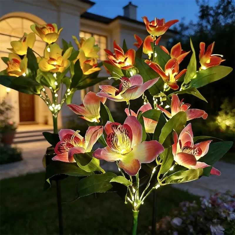 Smart Garden Light Camera - Солнечный светодиодный светильник-орхидея для газона, искусственный